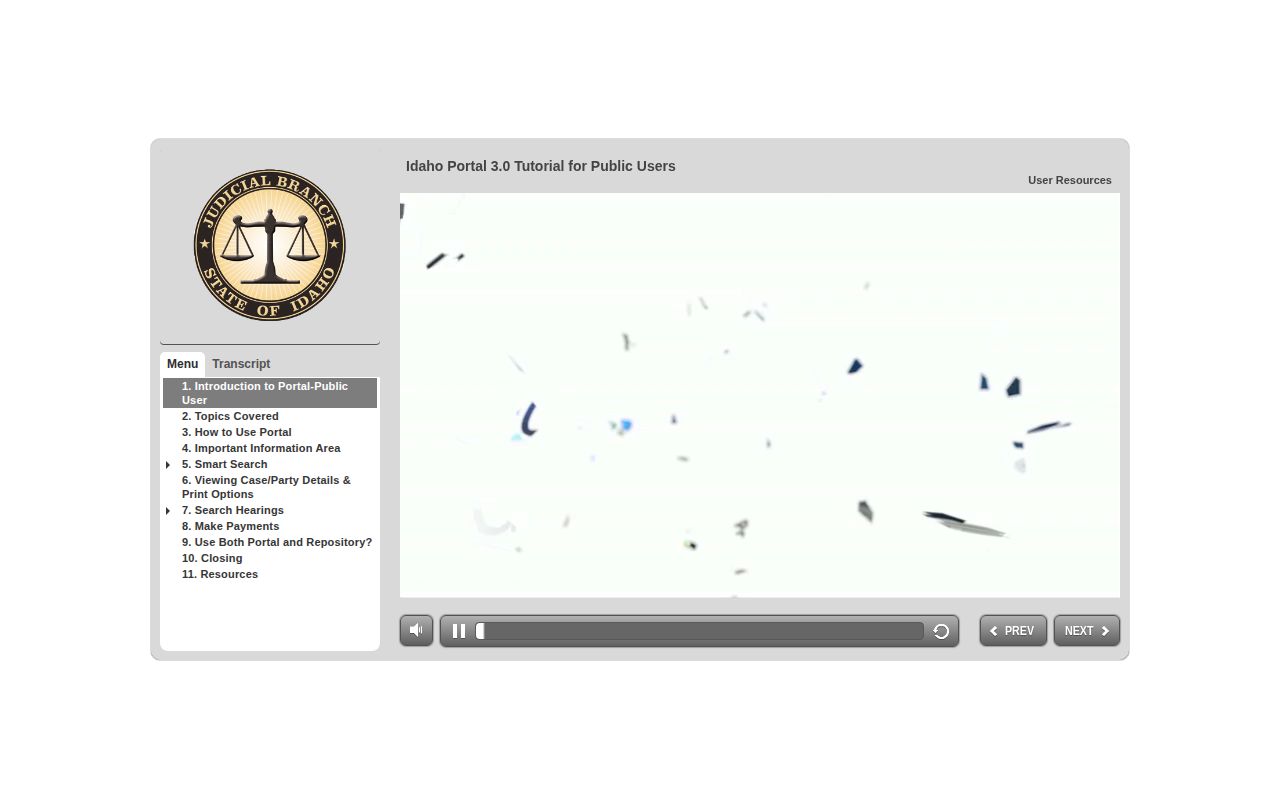 Idaho iCourt public search tutorial for Bonneville County warrant and case records